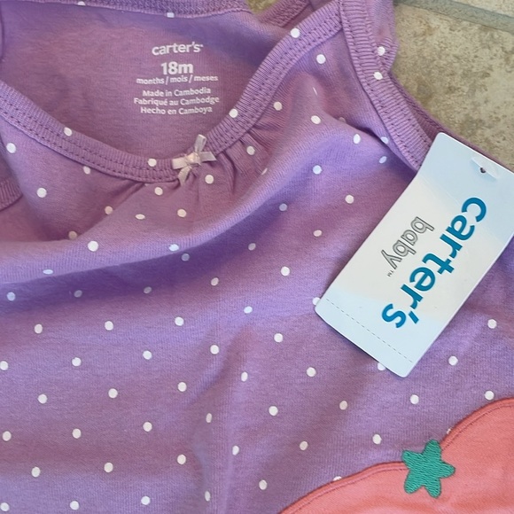 Carter's Baby Purple Polka Dot Romper Size 18M NWT - Picture 3 of 4
